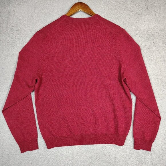 Joseph & Lyman Sweater Mens Large Red 100% Merino Wool Knit Long Sleeve Cozy NWT - Picture 2 of 14